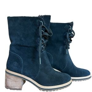 Timberland Women's Sienna High Waterproof Mid Black Suede Boots size 9.5‎
